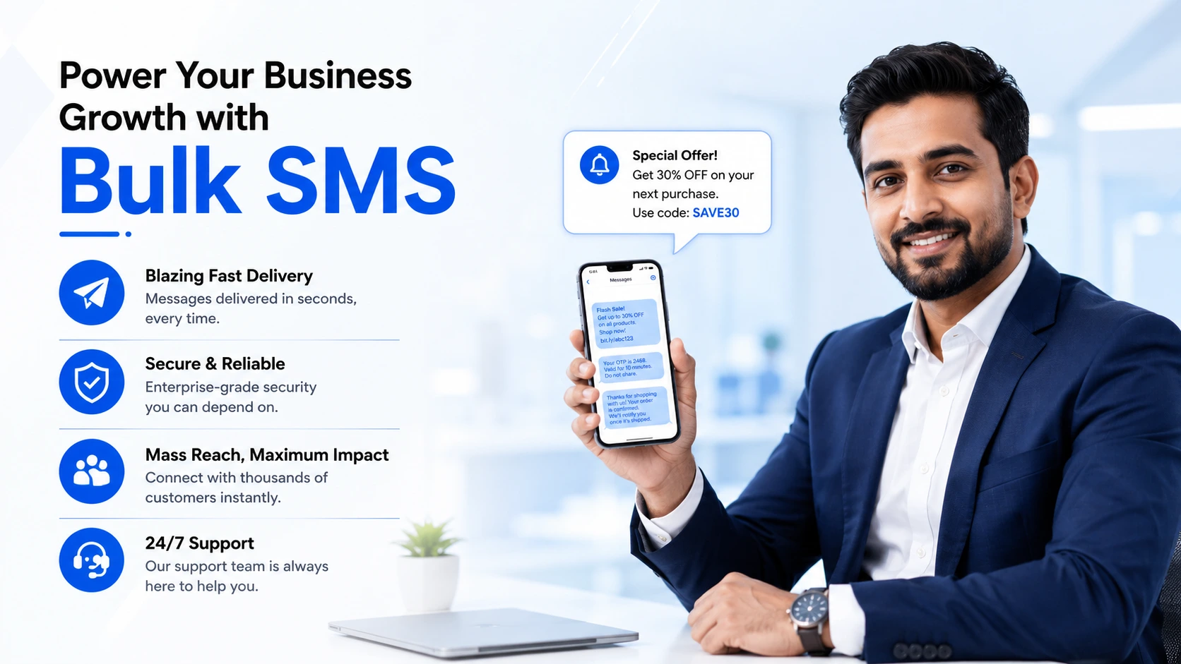 Best bulk SMS service provider Bangalore dashboard by Ojiva AI