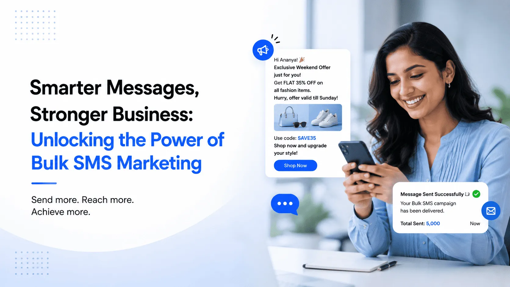 Ojiva AI bulk SMS features — SMS API, sender ID, delivery reports and Kannada Unicode