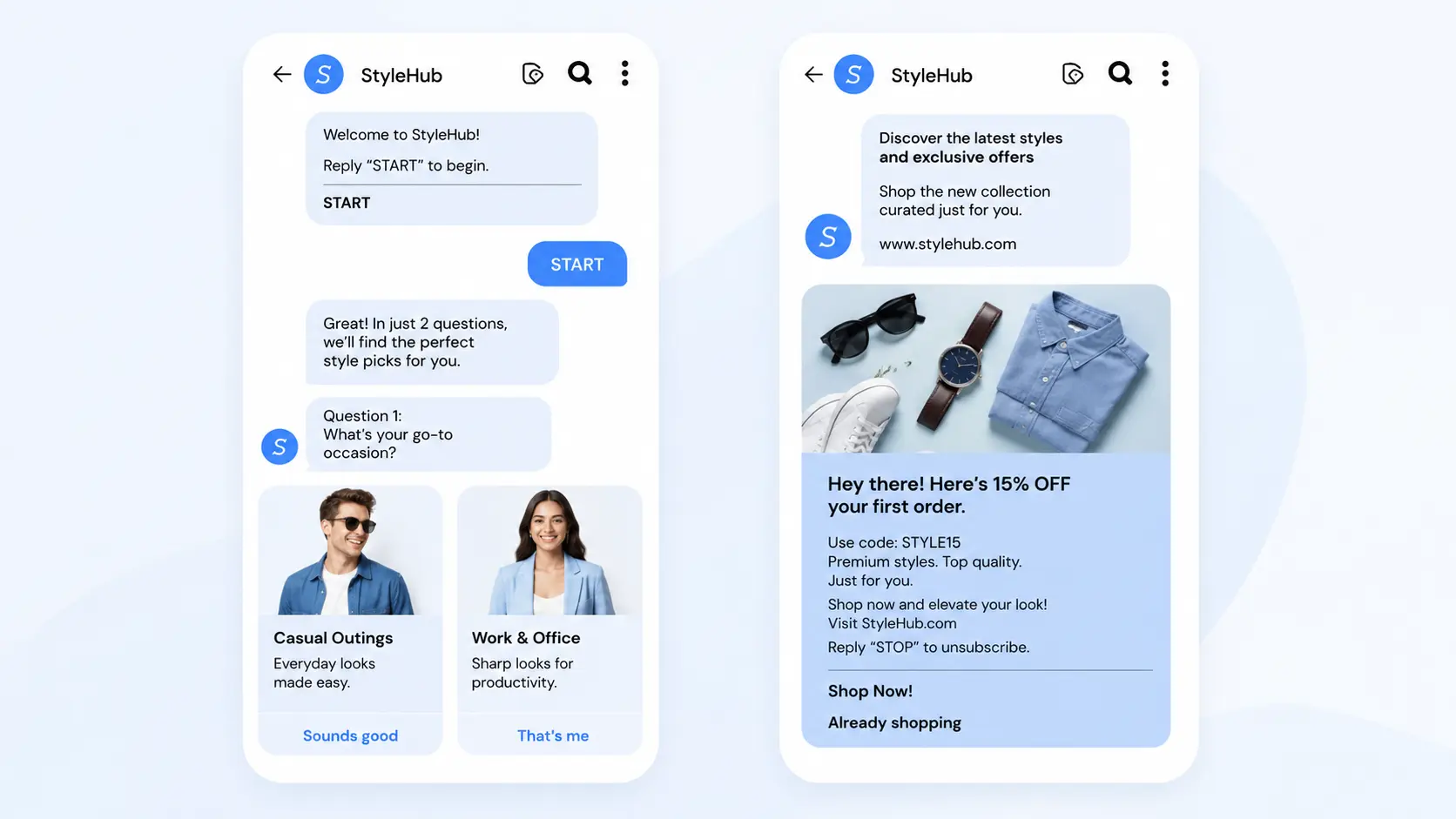 RCS features for marketing automation — interactive buttons, rich cards and carousels by Ojiva AI