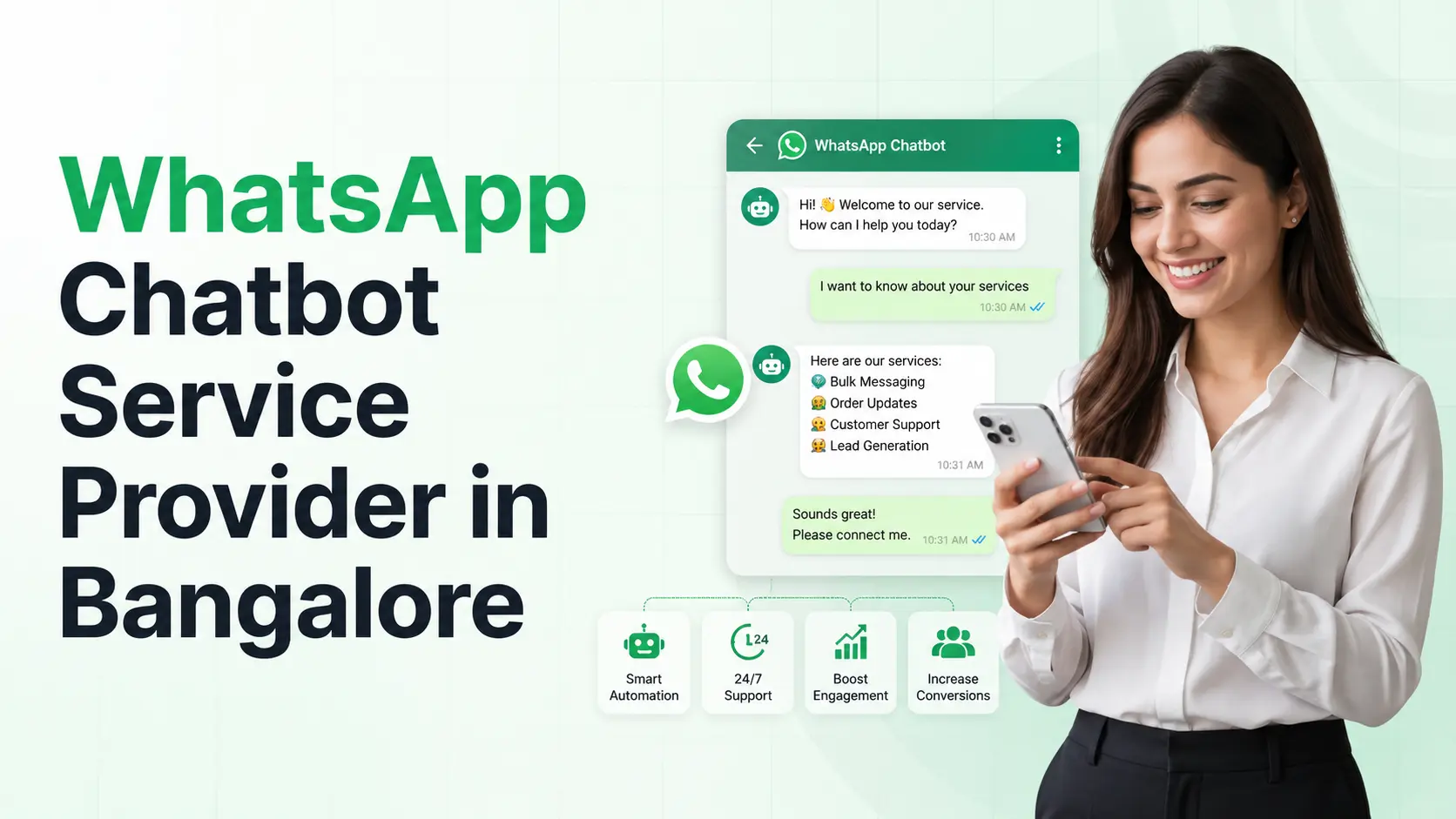 Best WhatsApp chatbot service provider in Bangalore — Ojiva AI chatbot dashboard for local businesses