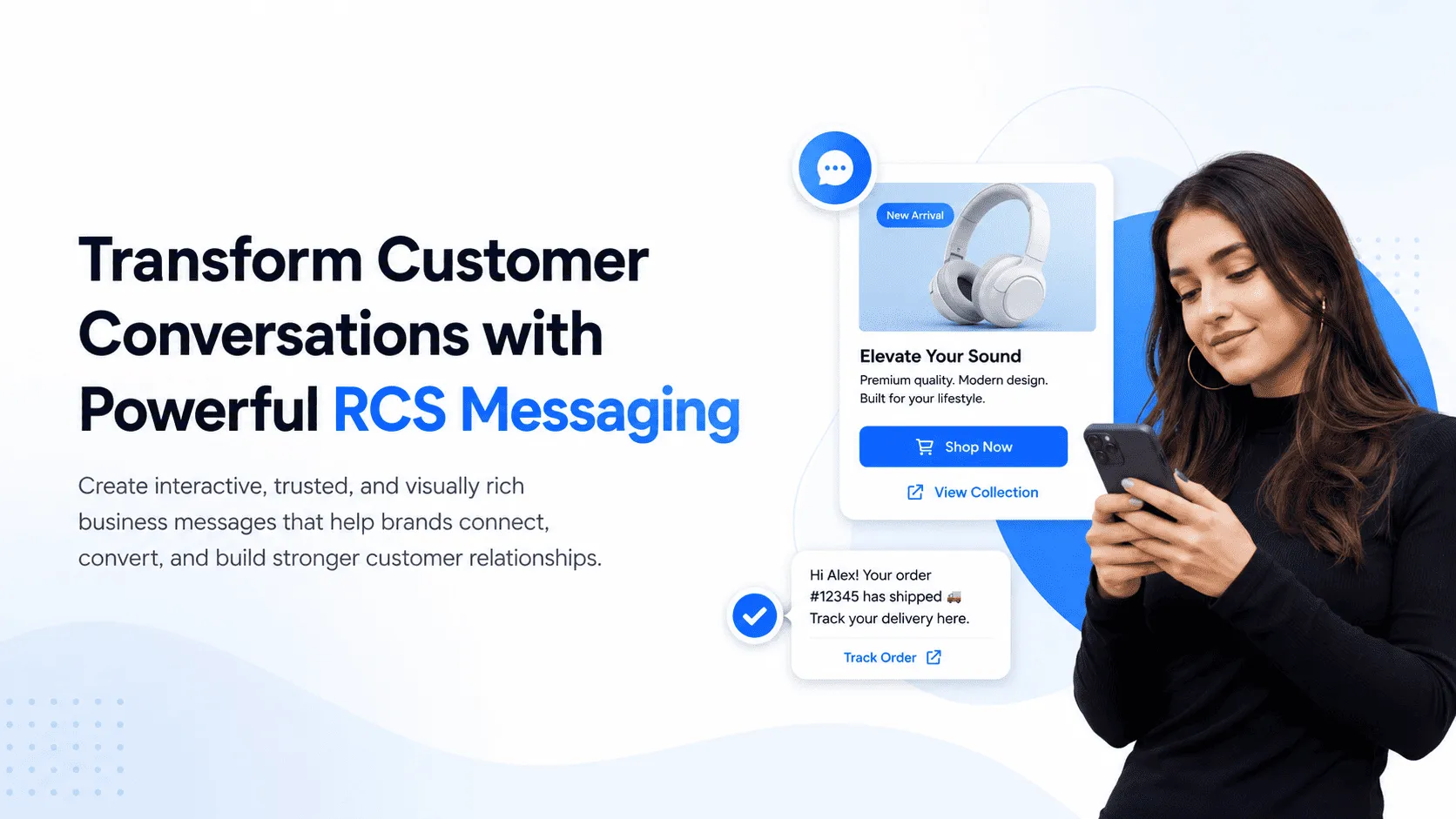 Ojiva AI RCS messaging features — rich cards, carousels and verified sender profile