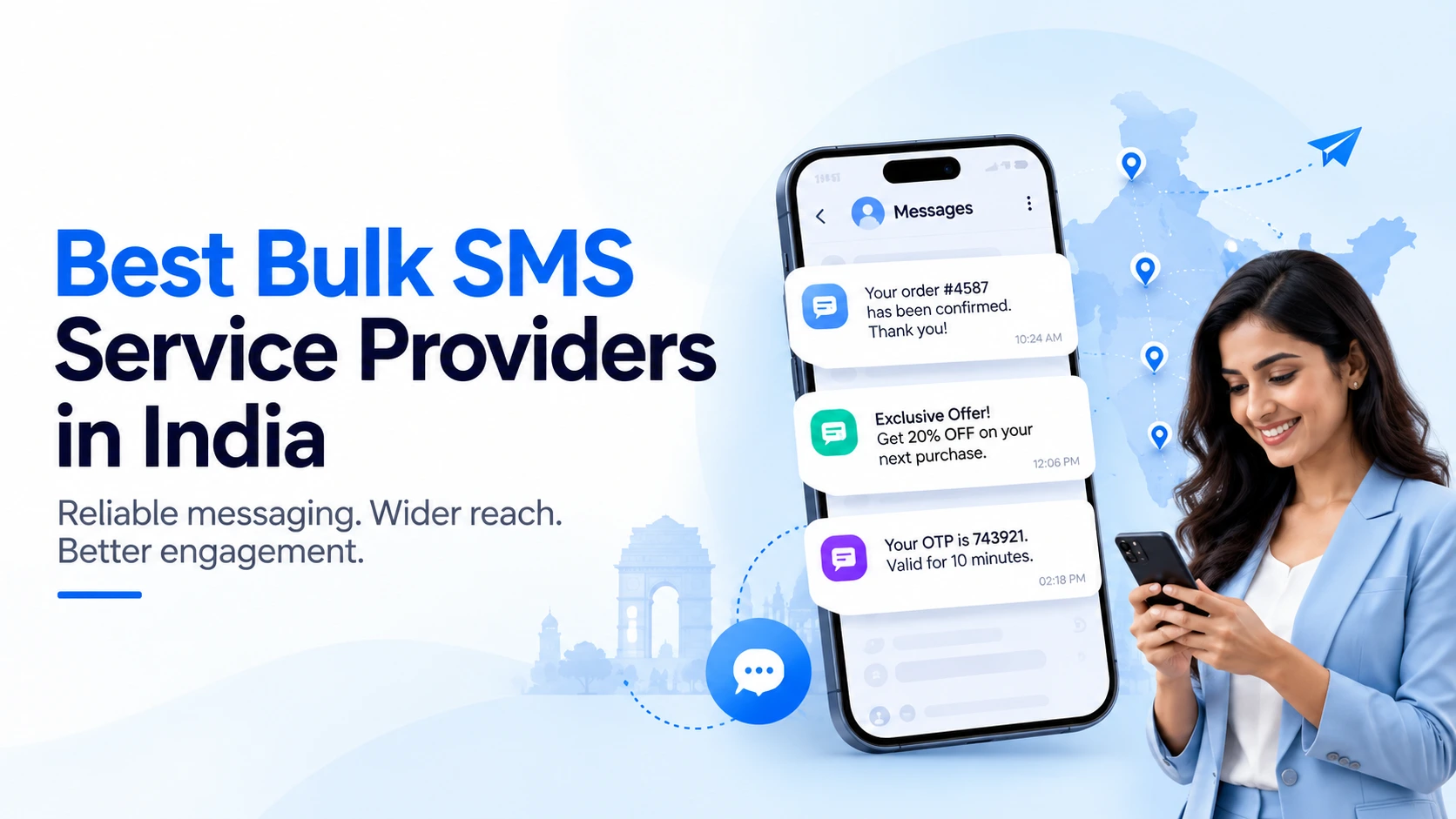 Ojiva AI bulk SMS dashboard showing campaign delivery reports for an Indian business