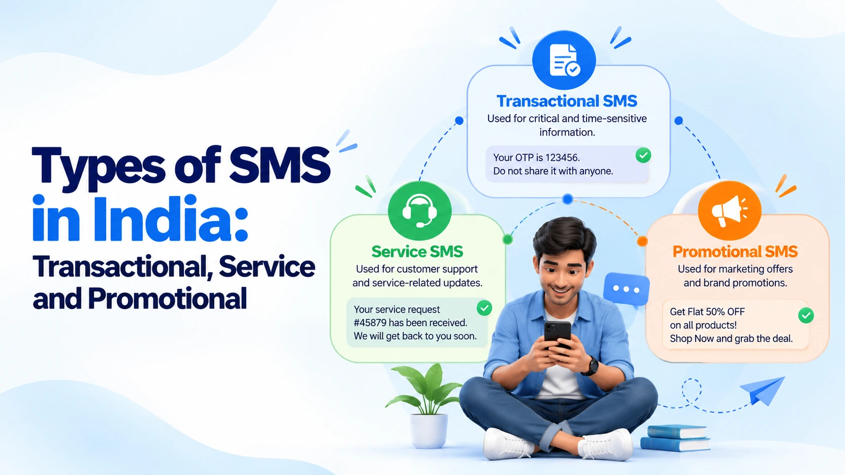 Flowchart for classifying a business message as an alert, service update or marketing SMS in India