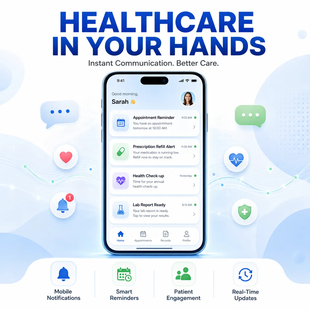 Healthcare WhatsApp API — Two-way appointment booking, prescription pickup & patient follow-ups on WhatsApp