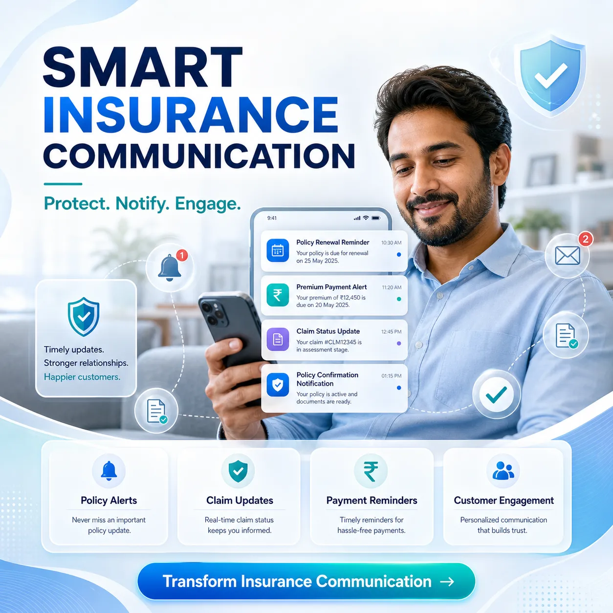 Insurance RCS Messaging — Verified branded RCS messaging for insurance policy communication