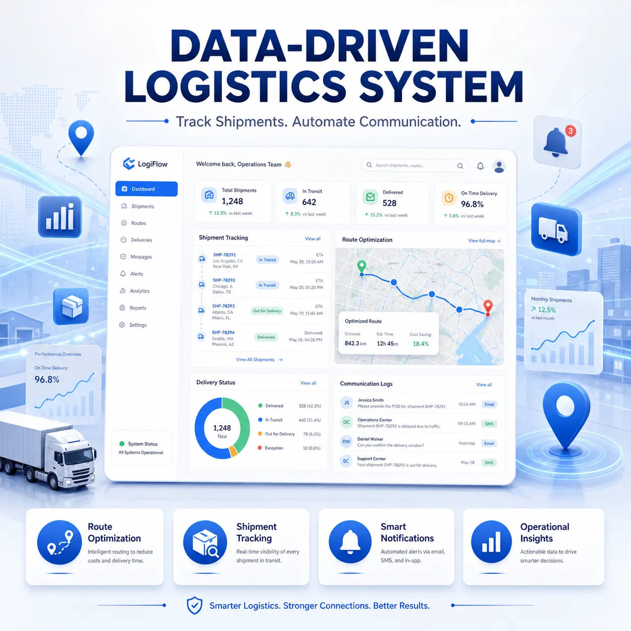 Logistics & Delivery WhatsApp API — Real-time WhatsApp delivery alerts, reschedule flows & rider–customer connect