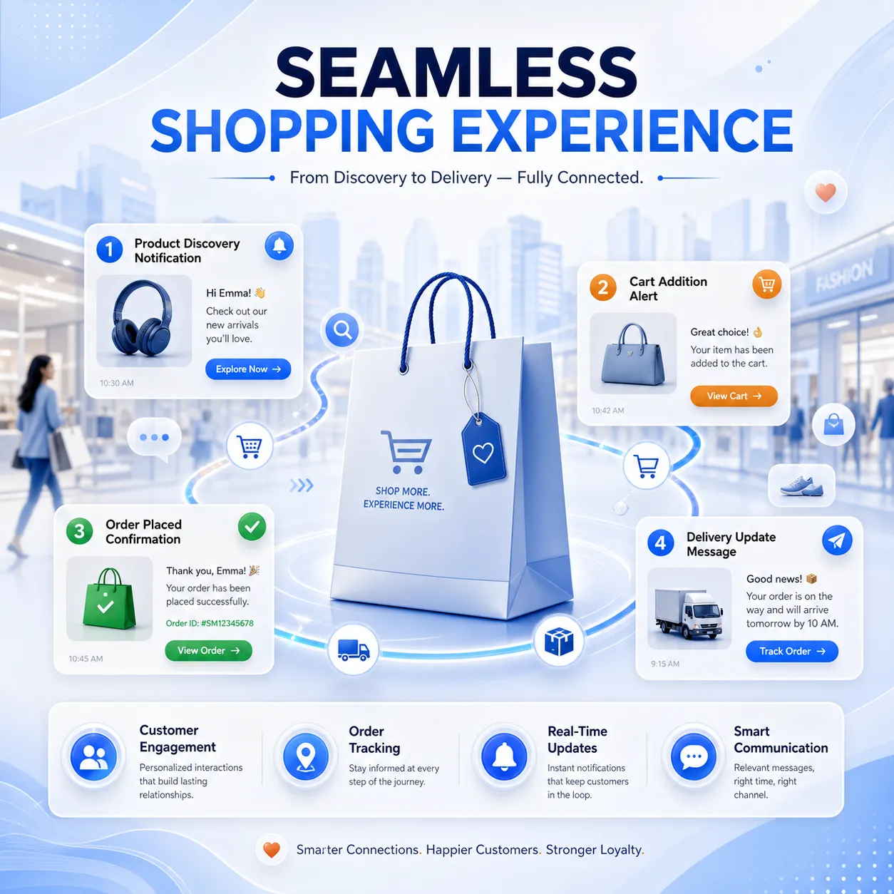 E-commerce & Retail RCS Messaging — Rich product carousels, promotional offers & verified sender via RCS